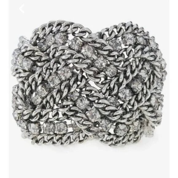 Stella & Dot Petra Braided Crystal Statement Bracelet - Picture 2 of 12